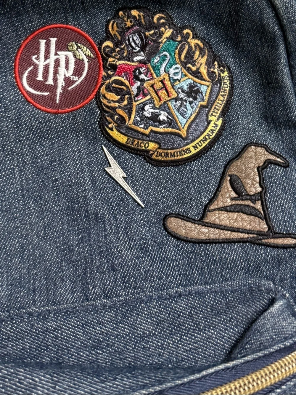 Loungefly x Harry Potter Denim Backpack with Faux Leather Trim